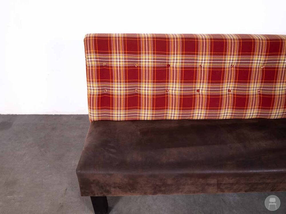 Wandbank Rick hoek ruit rood 245cm