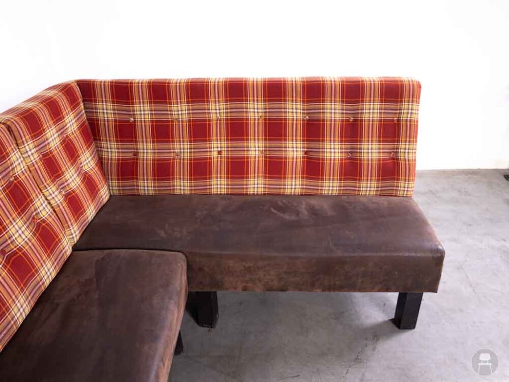 Wandbank Rick hoek ruit rood 245cm