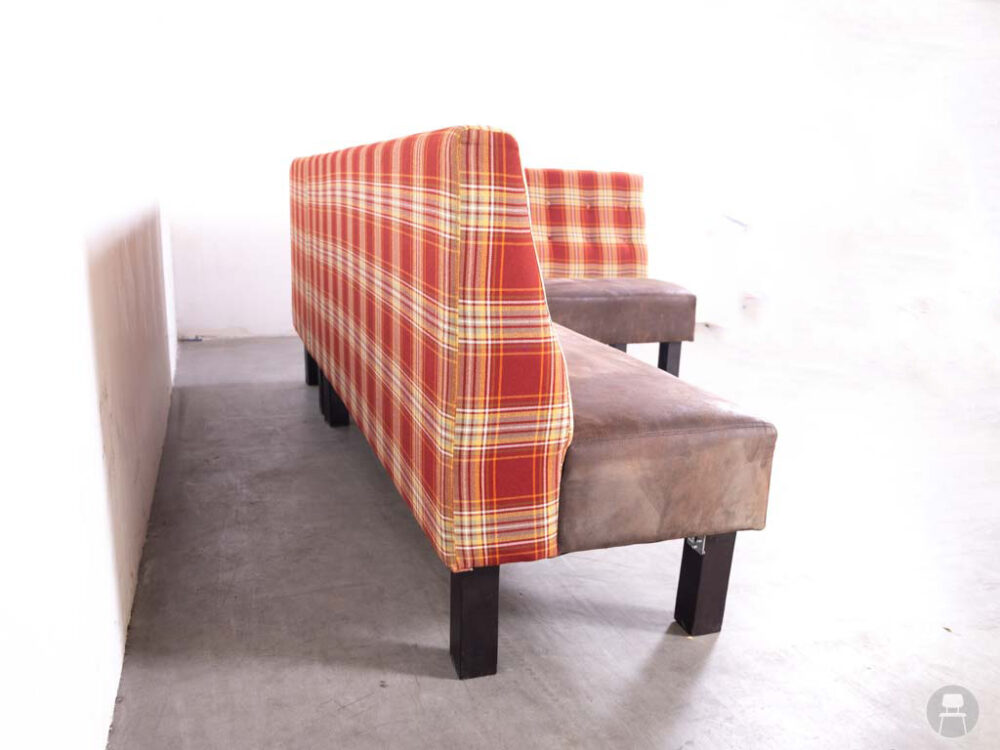 Wandbank Rick hoek ruit rood 245cm