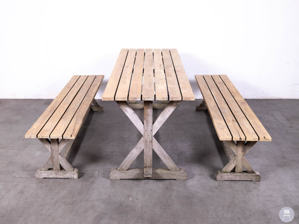 Terrasset Teak Emma 2 banken 1 tafel