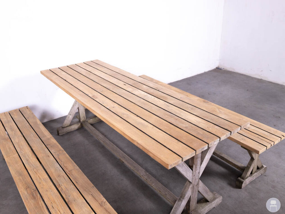 Terrasset Teak Emma 2 banken 1 tafel