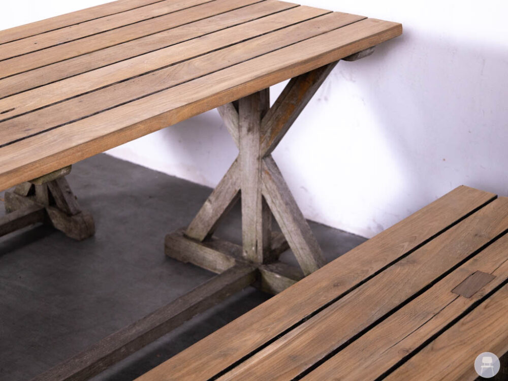 Terrasset Teak Emma 2 banken 1 tafel