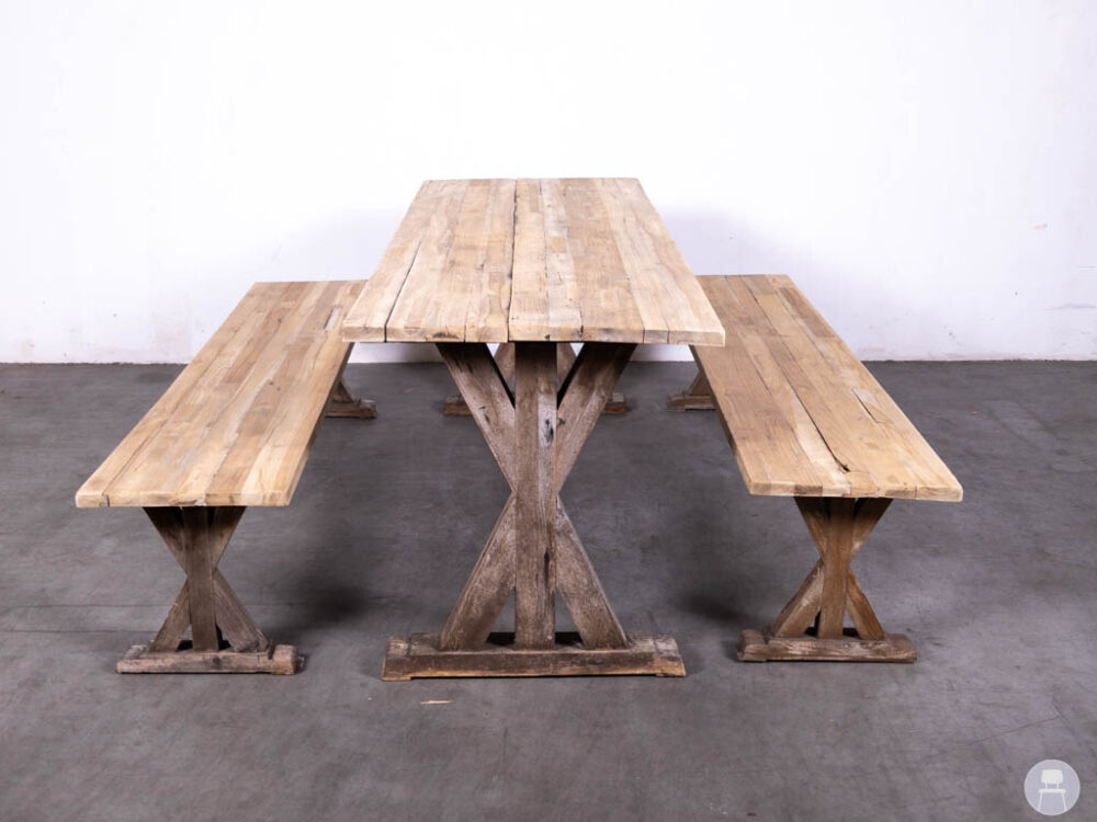 Terrasset Teak Sammy 2 banken 1 tafel