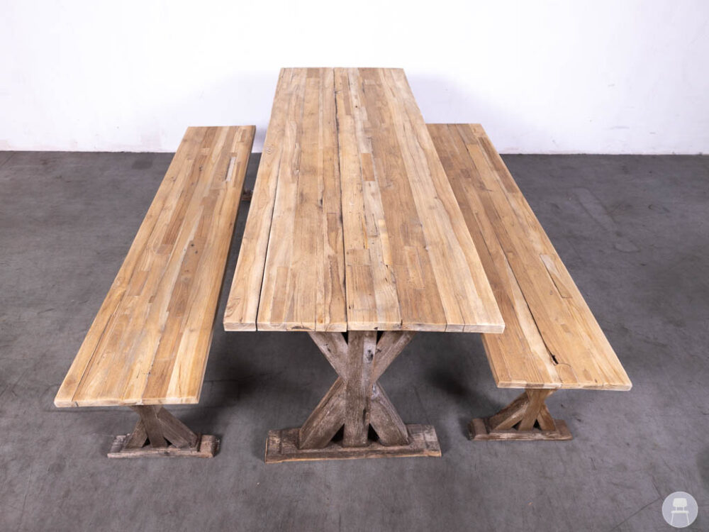 Terrasset Teak Sammy 2 banken 1 tafel