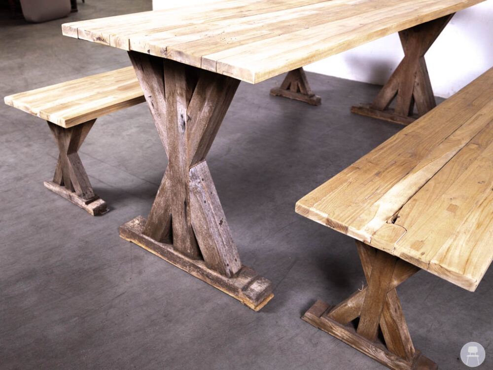 Terrasset Teak Sammy 2 banken 1 tafel