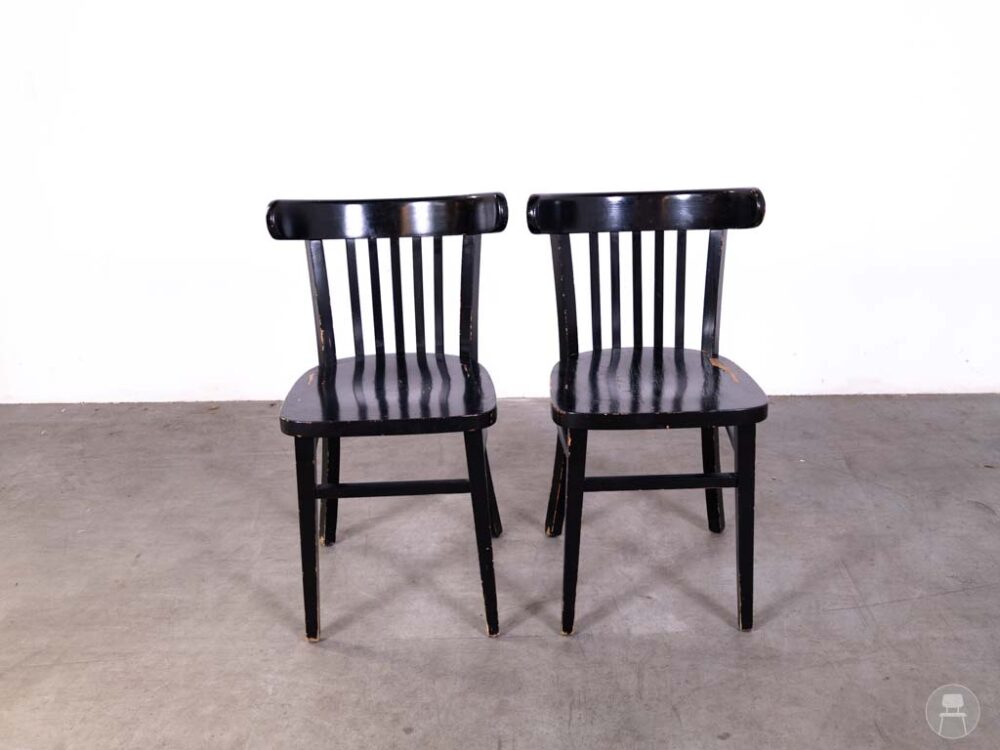 1 set 2 stuks Cafestoel Spijl Goest zwart