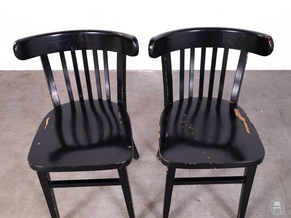 1 set 2 stuks Cafestoel Spijl Goest zwart