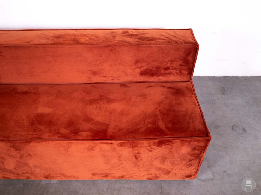 Horecabank Cotton velvet rood/oranje Satelliet 255cm