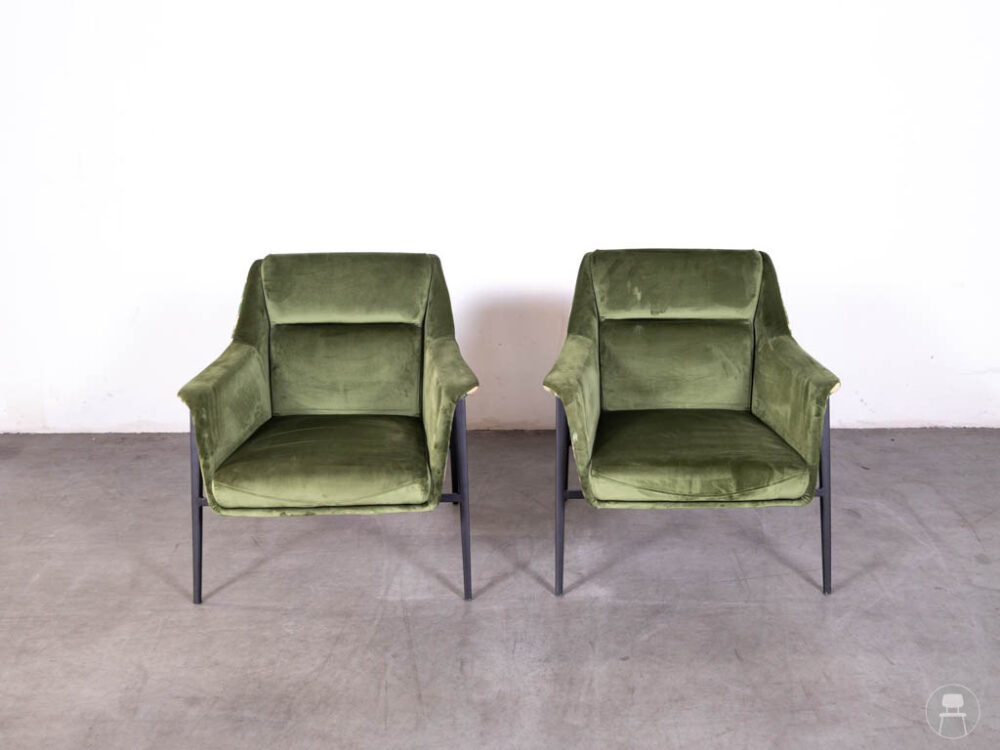 1 set 2 stuks Horecafauteuil Cleveland velvet groen Satelliet