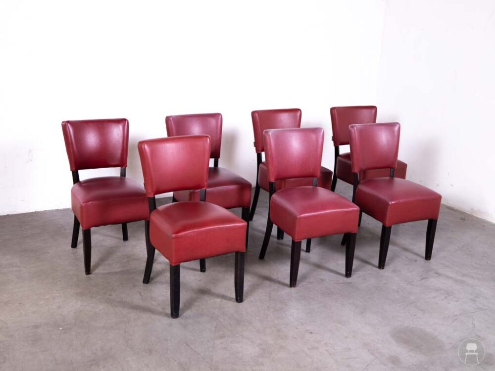 1 set 7 stuks Horecastoel Lisa Rikkie bordeauxrood