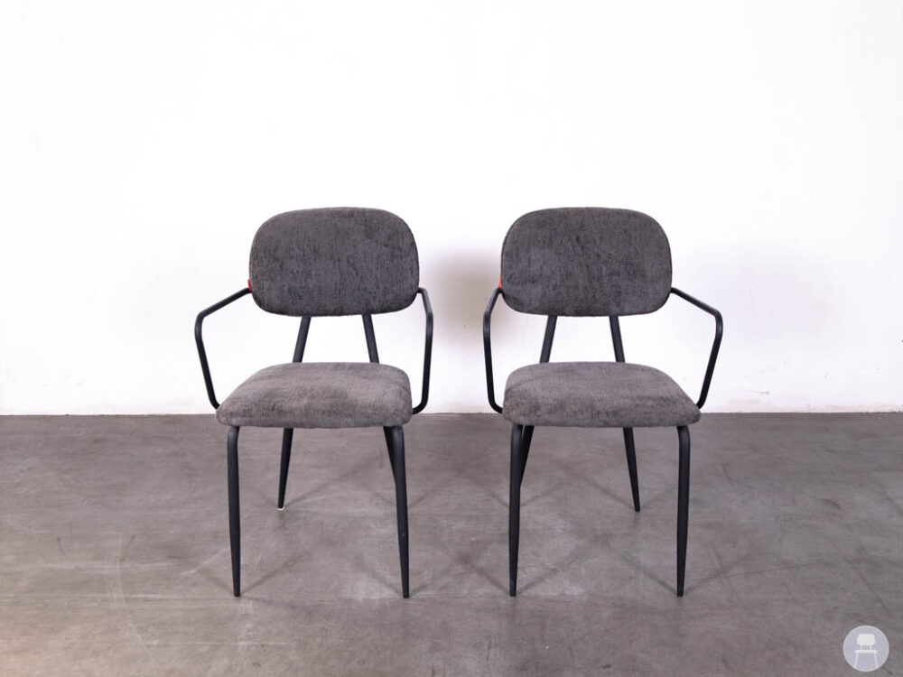1 set 2 stuks Horecastoel Rolf boucle grijs
