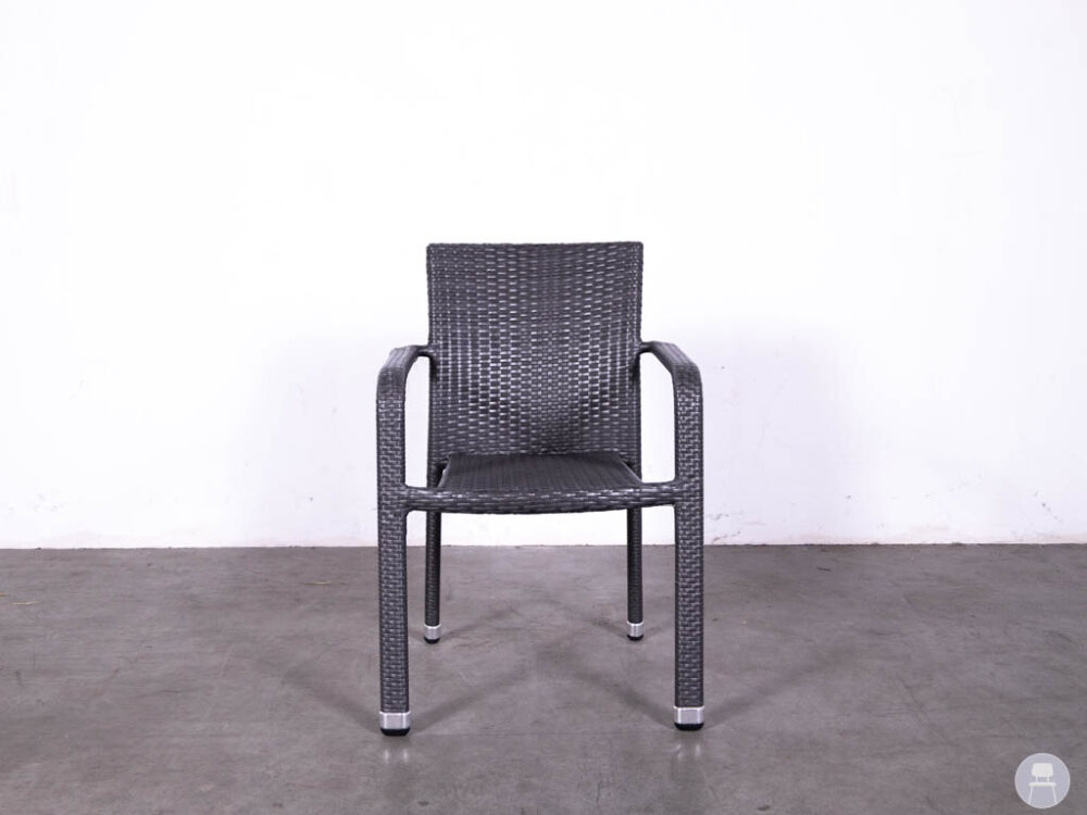 Terrasstoel Wicker Rozemarijn donkergrijs