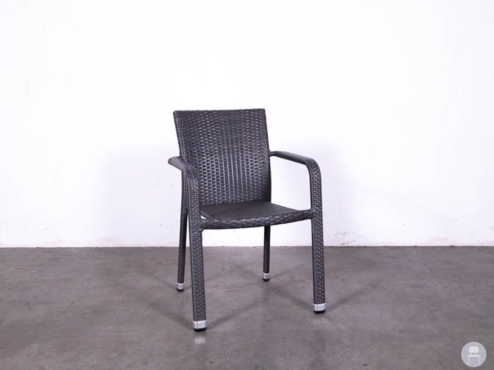 Terrasstoel Wicker Rozemarijn donkergrijs