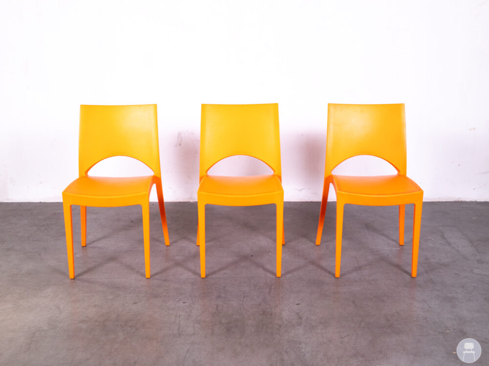 1 set 3 stuks Stapelstoel June oranje Gransoleil