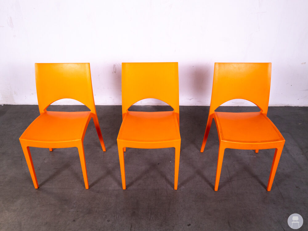 1 set 3 stuks Stapelstoel June oranje Gransoleil