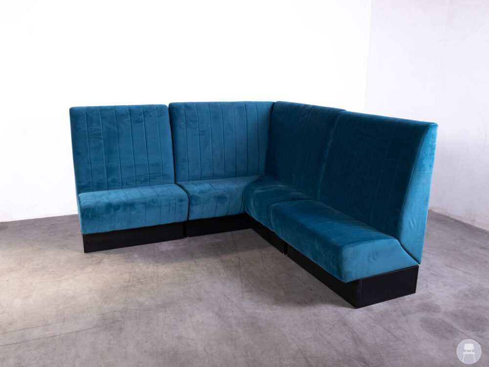 Horecabank Emma 51991 B velvet blauw hoek Satelliet 215x215cm
