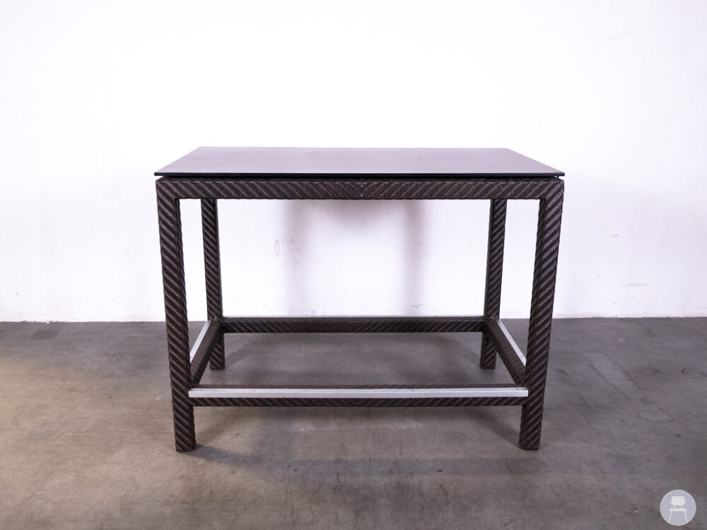 Terras-statafel Menno HPL Volkern houtlook Wicker 140x80cm