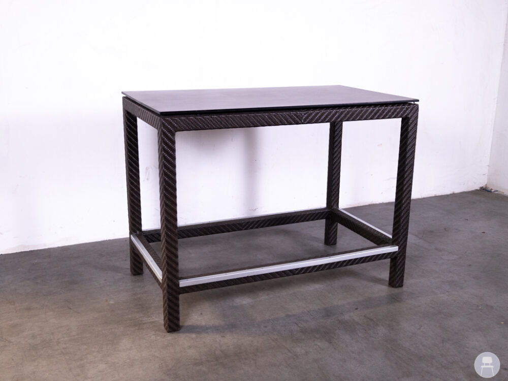 Terras-statafel Menno HPL Volkern houtlook Wicker 140x80cm