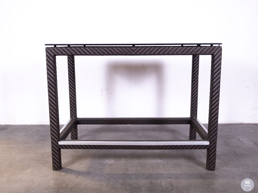 Terras-statafel Menno HPL Volkern houtlook Wicker 140x80cm