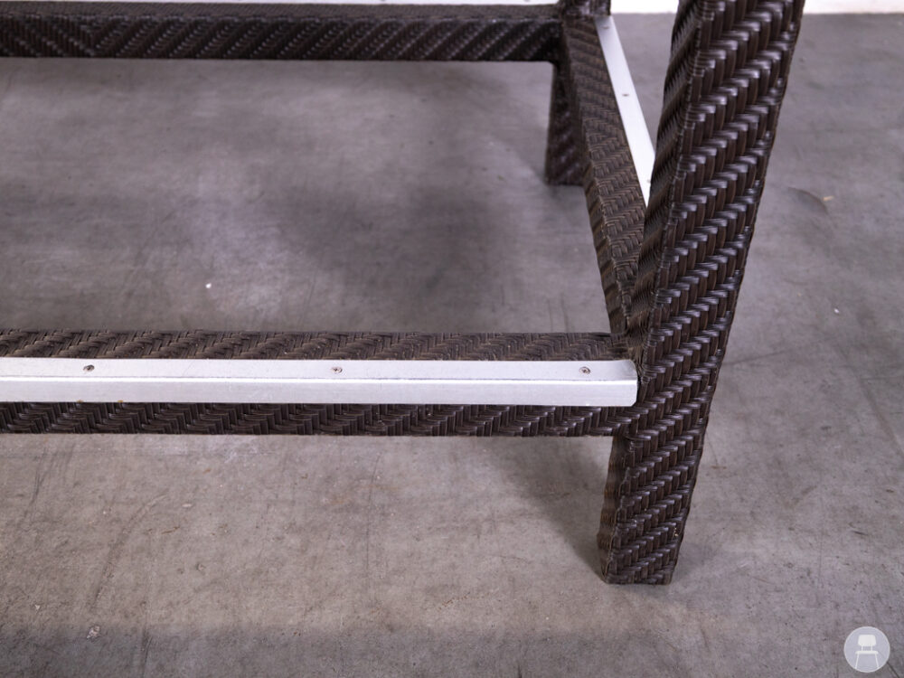 Terras-statafel Menno HPL Volkern houtlook Wicker 140x80cm