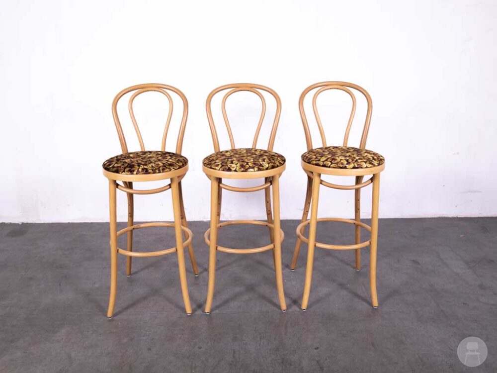 1 set 3 stuks Barkruk Thonet 16/C velvet panter Satelliet