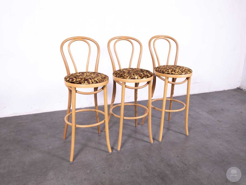 1 set 3 stuks Barkruk Thonet 16/C velvet panter Satelliet