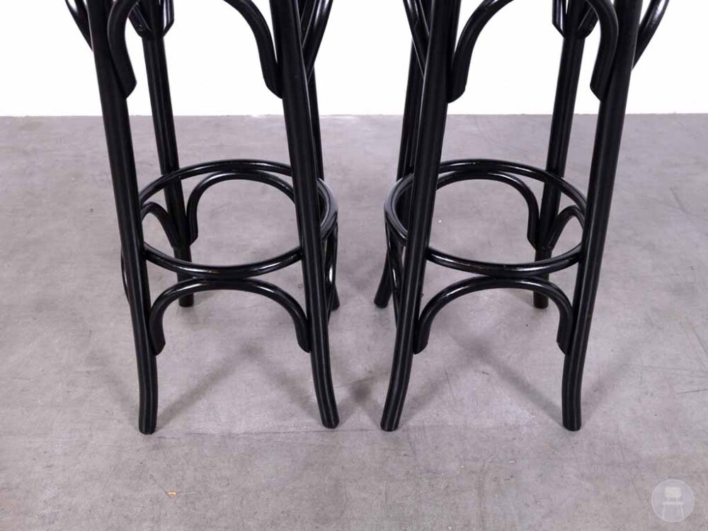 1 set 2 stuks Barkruk Thonet Gijs zonder rug zwart/donkergrijs Satelliet