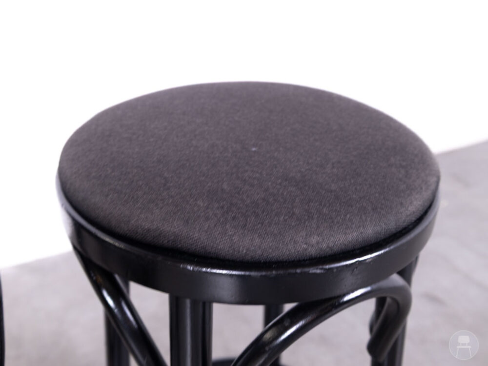 1 set 2 stuks Barkruk Thonet Gijs zonder rug zwart/donkergrijs Satelliet