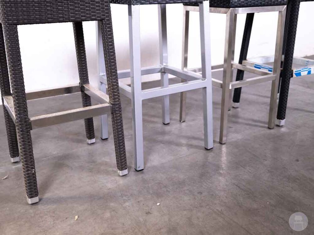 1 set 4 stuks Barkruk Wicker Paula zwart