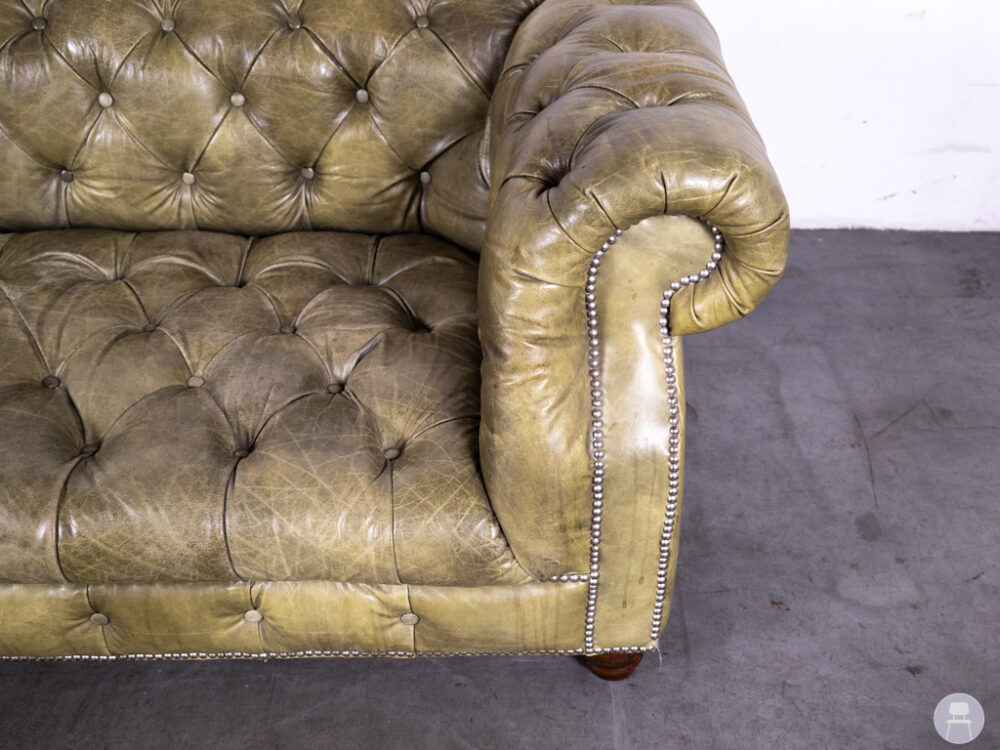 Horecabank Chesterfield groen leer Timothy Oulton 240cm