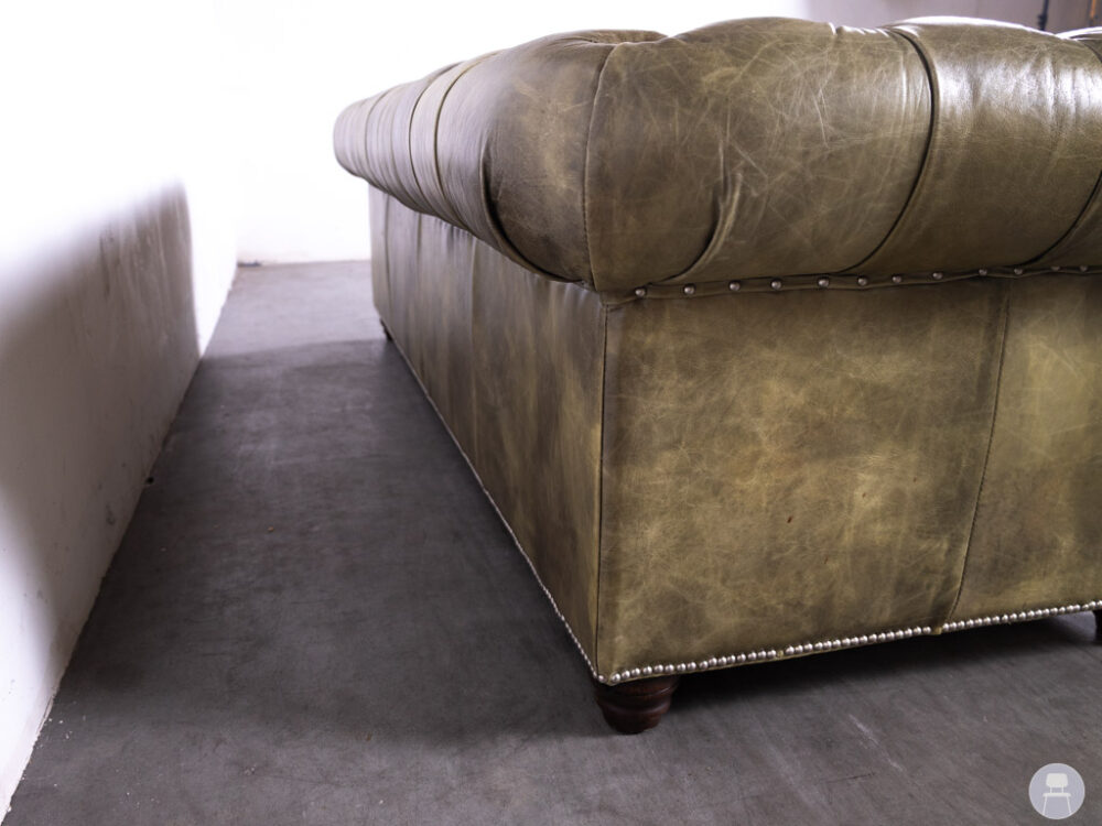 Horecabank Chesterfield groen leer Timothy Oulton 240cm