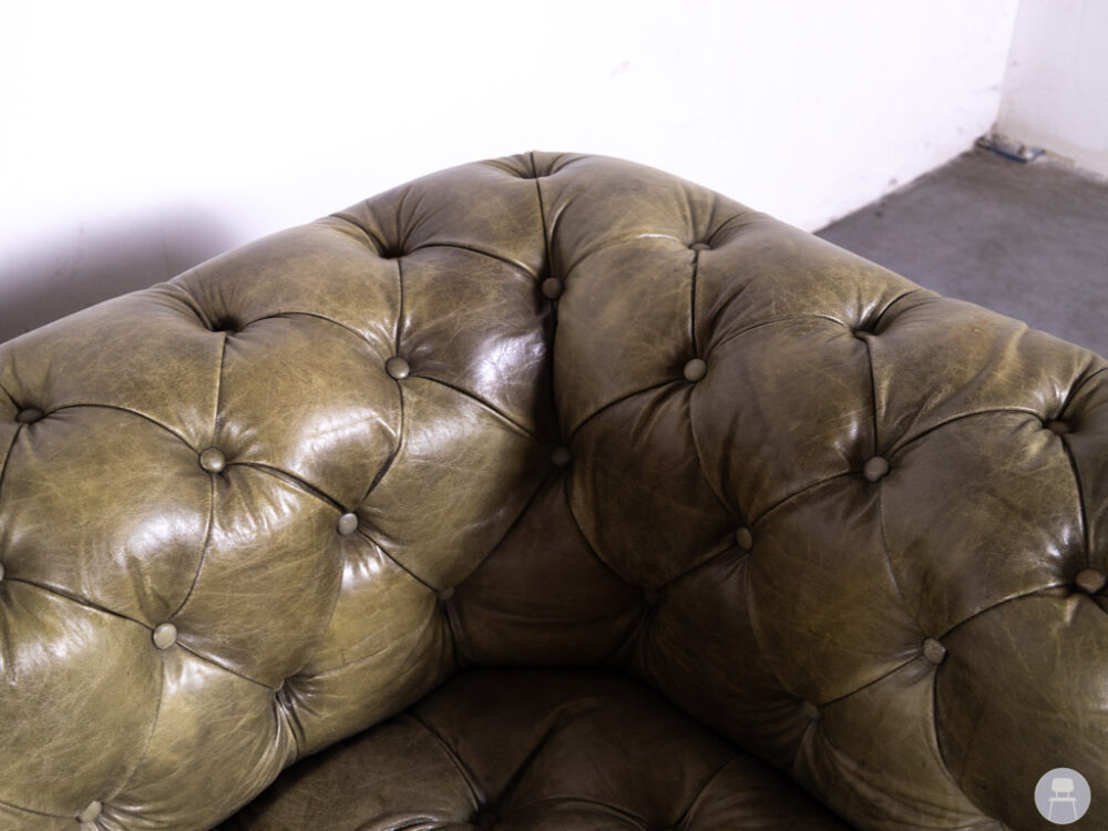 Horecabank Chesterfield groen leer Timothy Oulton 240cm