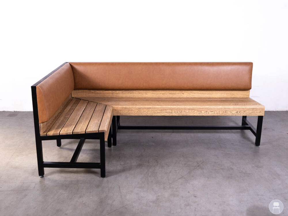 Horecabank Loeff B hoek bruin Satelliet 220x130cm