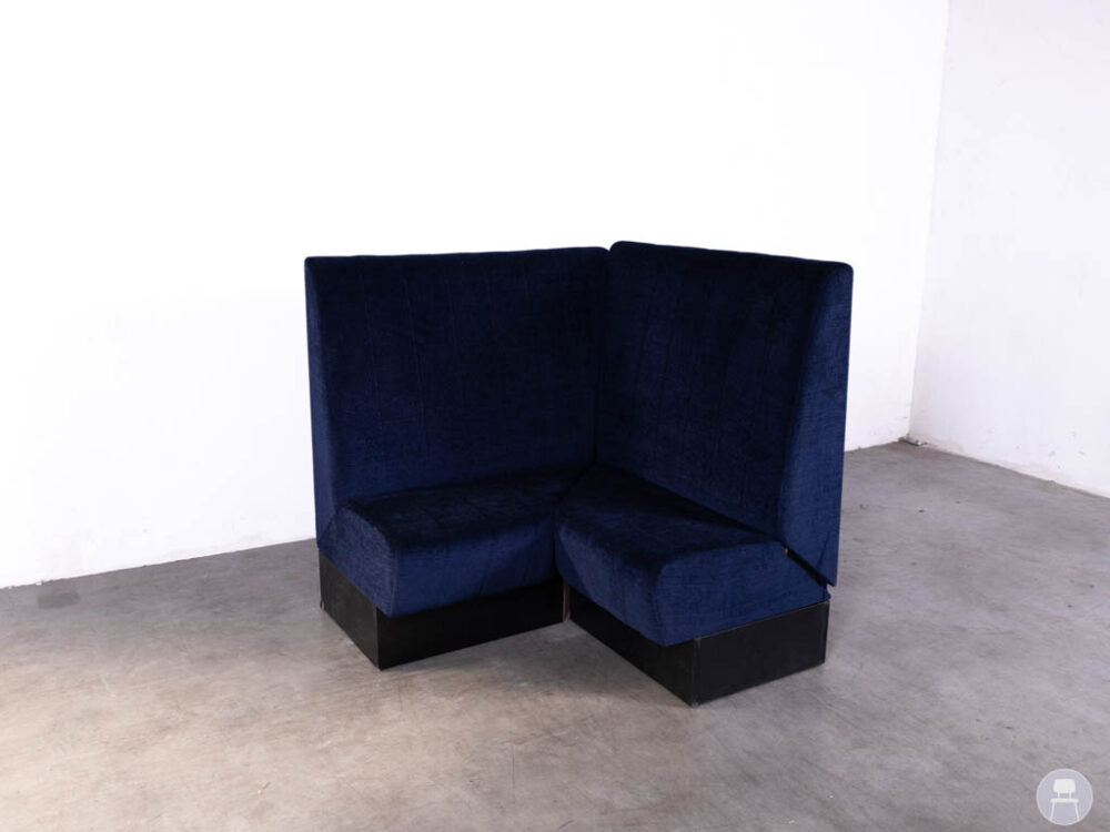 Horecabank Menno 51991 B hoek boucle blauw Satelliet 125x120cm