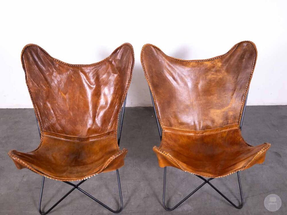 1 set 2 stuks Horecafauteuil Cowboy bruin leer