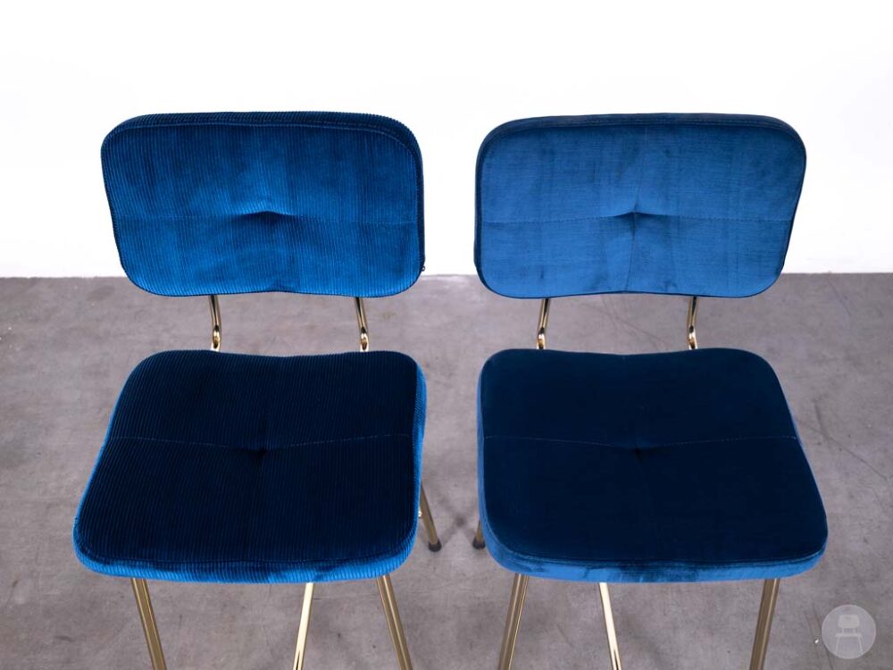 1 set 2 stuks Kruk Gerlin velvet donkerblauw Satelliet