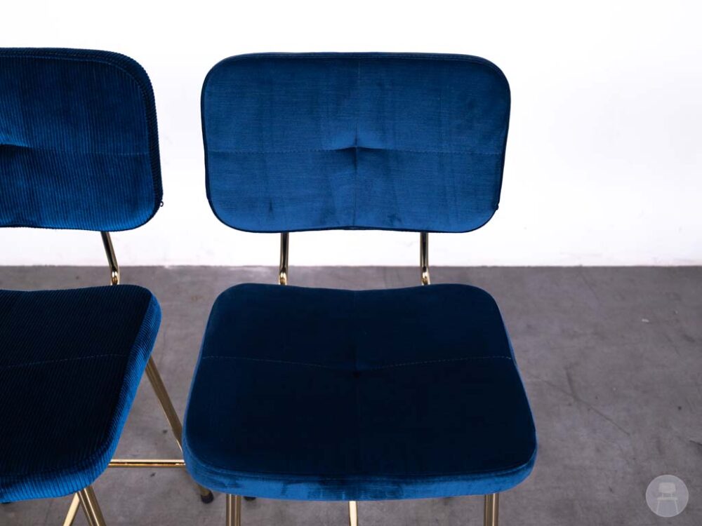 1 set 2 stuks Kruk Gerlin velvet donkerblauw Satelliet