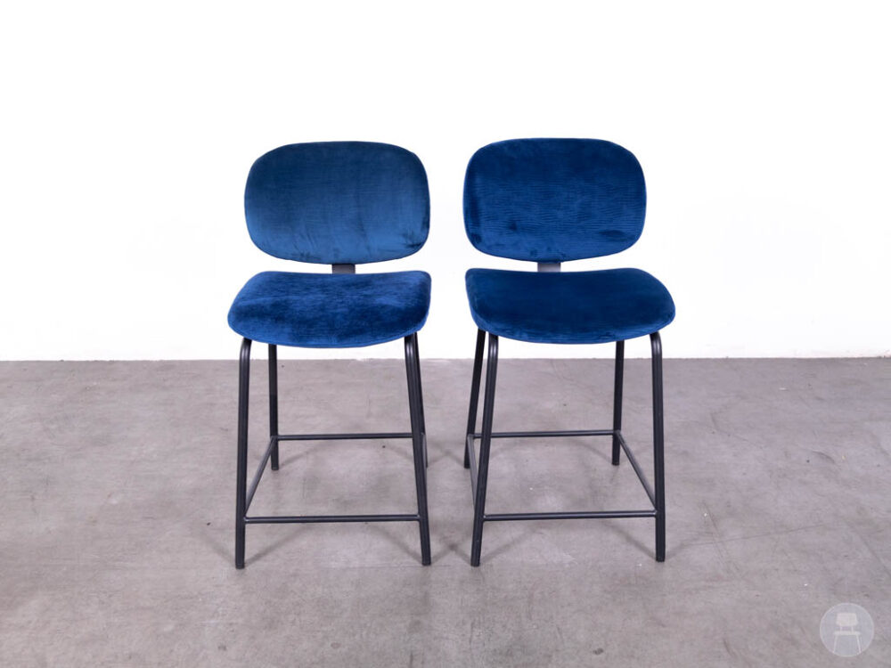 1 set 2 stuks Kruk Lavio velvet blauw Satelliet