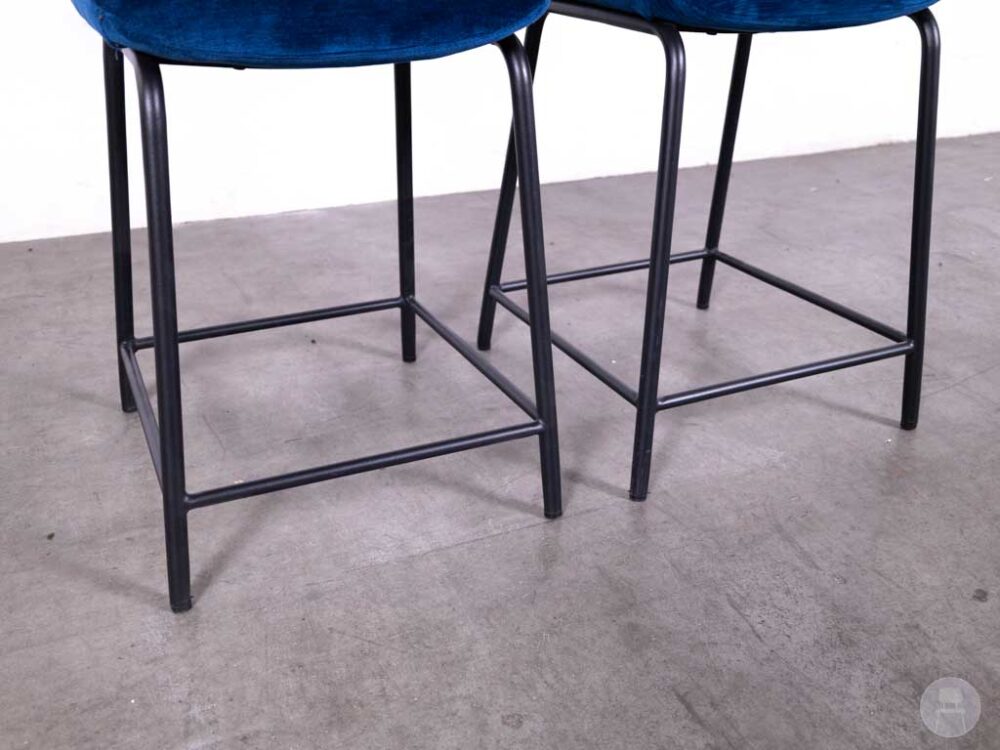 1 set 2 stuks Kruk Lavio velvet blauw Satelliet