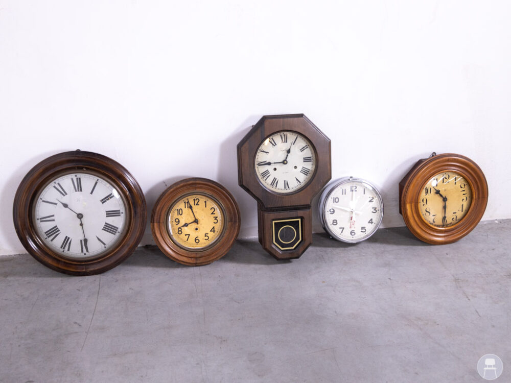 1 set 5 stuks Deco Klok Bruintje