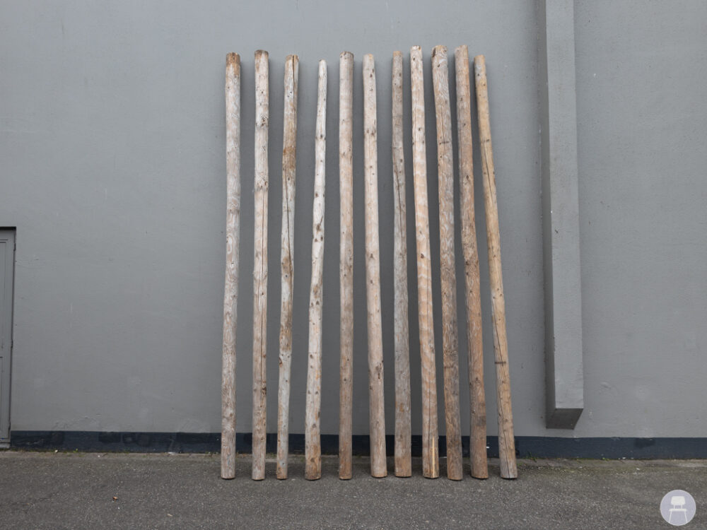 1 set 11 stuks Kastanjepaal hout 4 meter