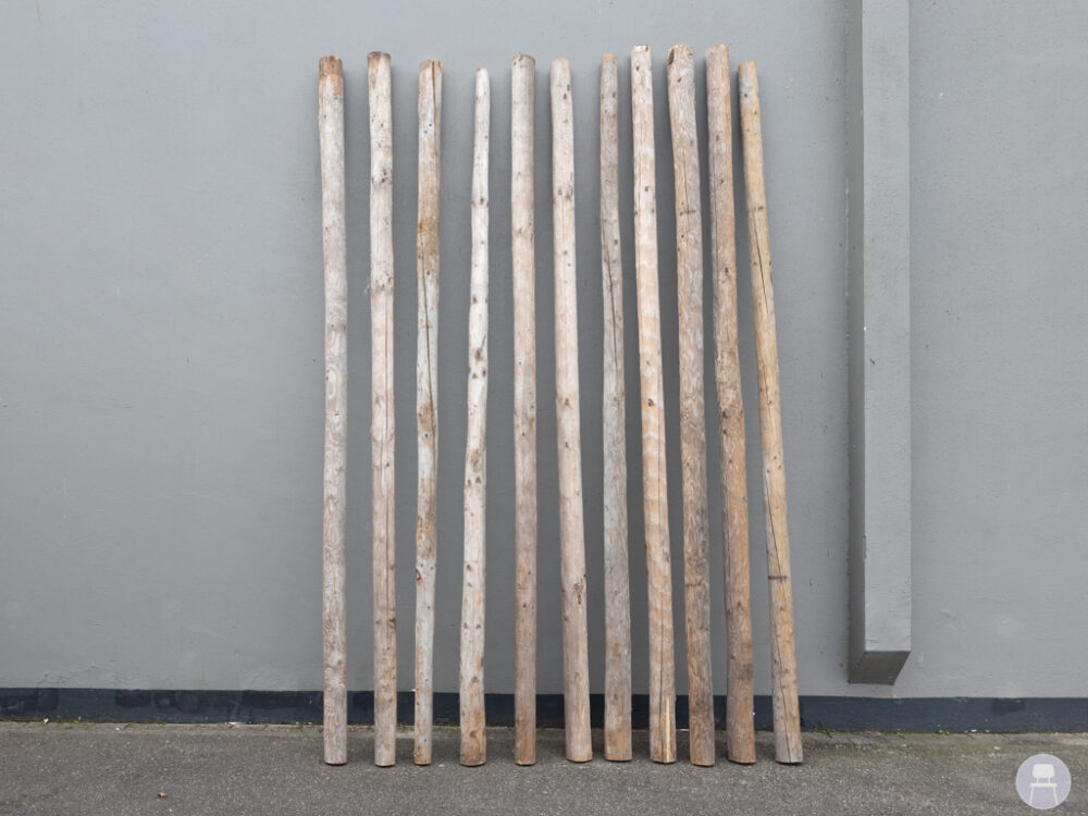 1 set 11 stuks Kastanjepaal hout 4 meter