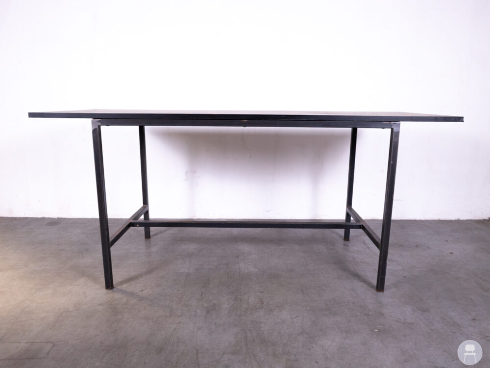 Stam-statafel Hexagon HPL/steel bruin Satelliet 250x100cm