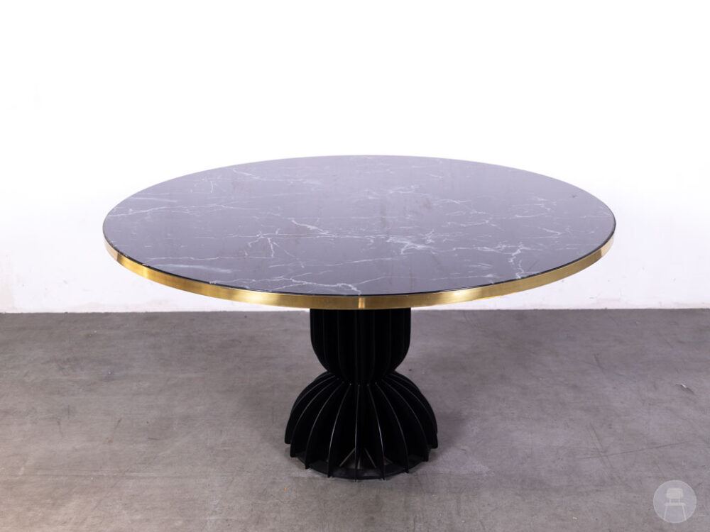 Stamtafel Ballet marmerlook zwart Satelliet 140cm rond