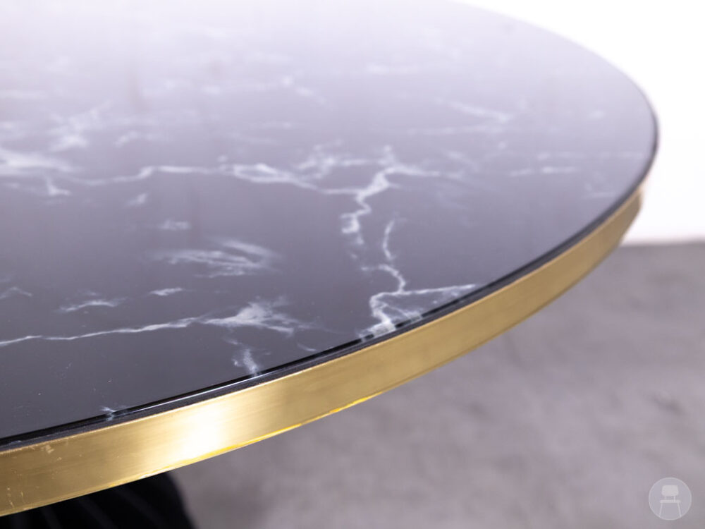 Stamtafel Ballet marmerlook zwart Satelliet 140cm rond