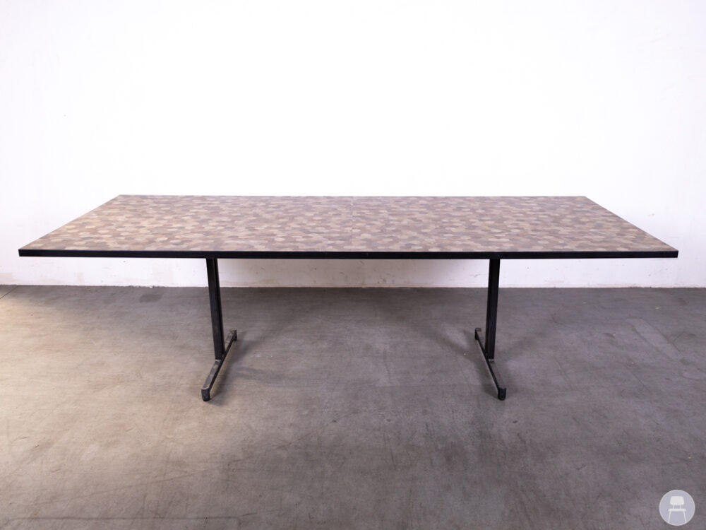 Stamtafel Hexagon HPL bruin Satelliet 250x100cm