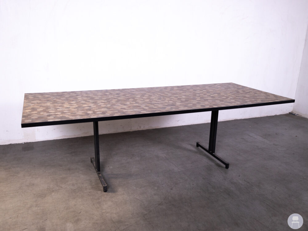 Stamtafel Hexagon HPL bruin Satelliet 250x100cm
