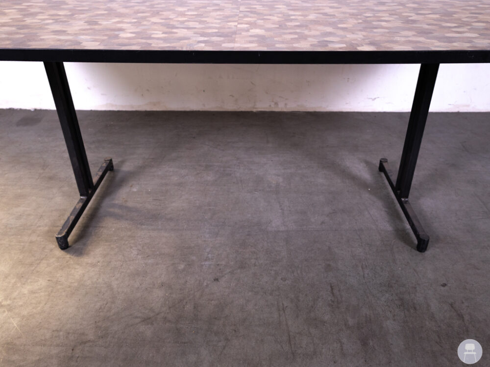 Stamtafel Hexagon HPL bruin Satelliet 250x100cm