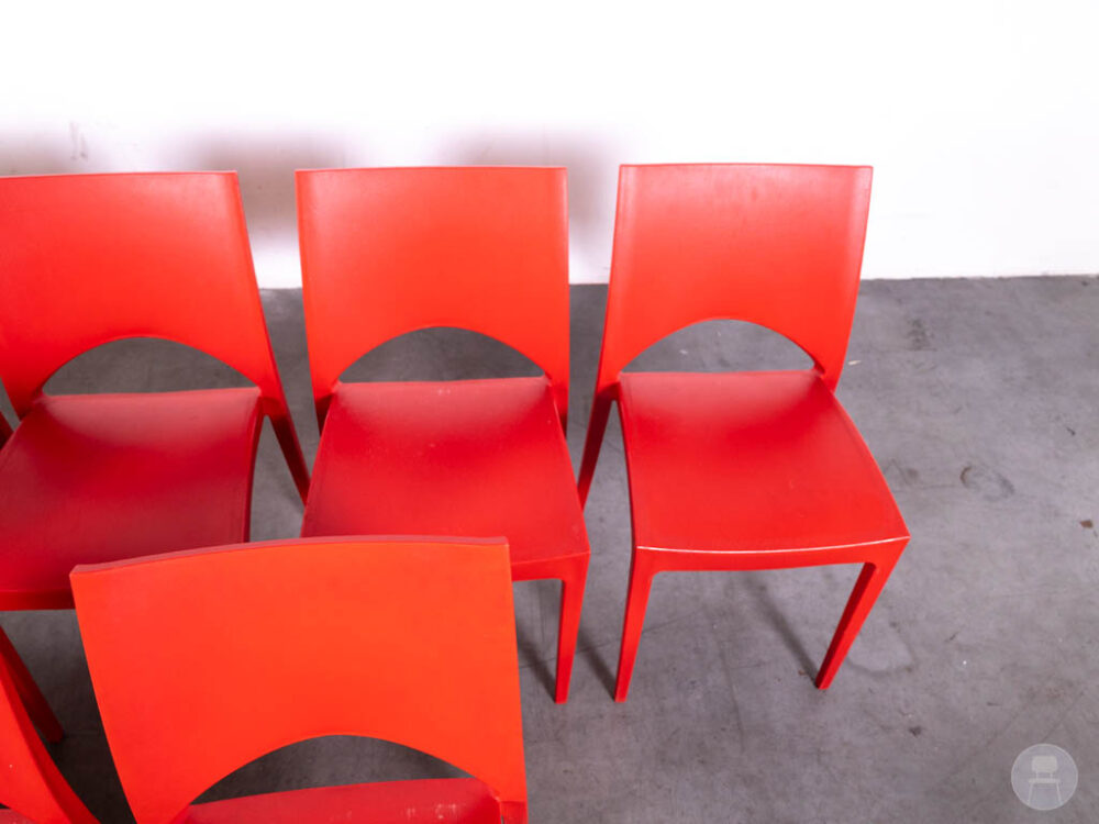 1 set 8 stuks Stapelstoel June rood
