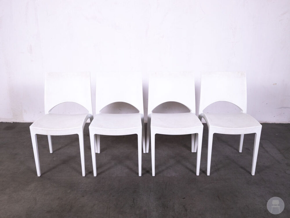 1 set 4 stuks Stapelstoel June wit